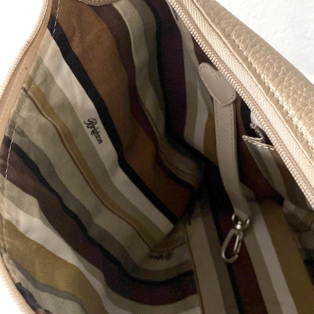 Brighton Gold/Tan Braided Handle Genuine Leather Bag - Picture 10 of 13